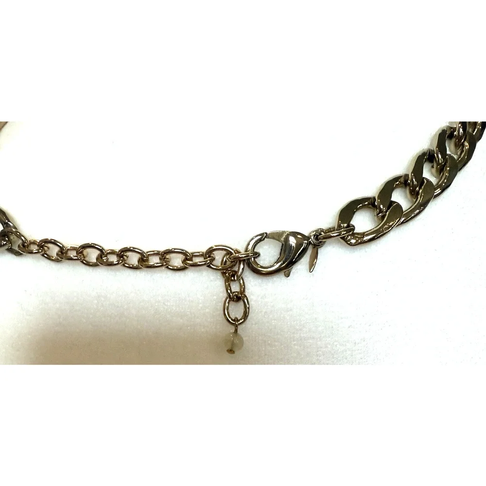 Vintage SHB Shofel Bros Necklace Statement Gold Tone Double Chain Celtic Knot 19